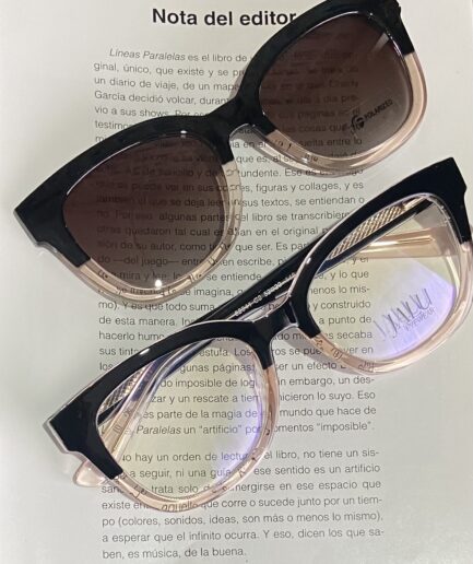 CLIP ON DOBLE NEGRO Y ROSA